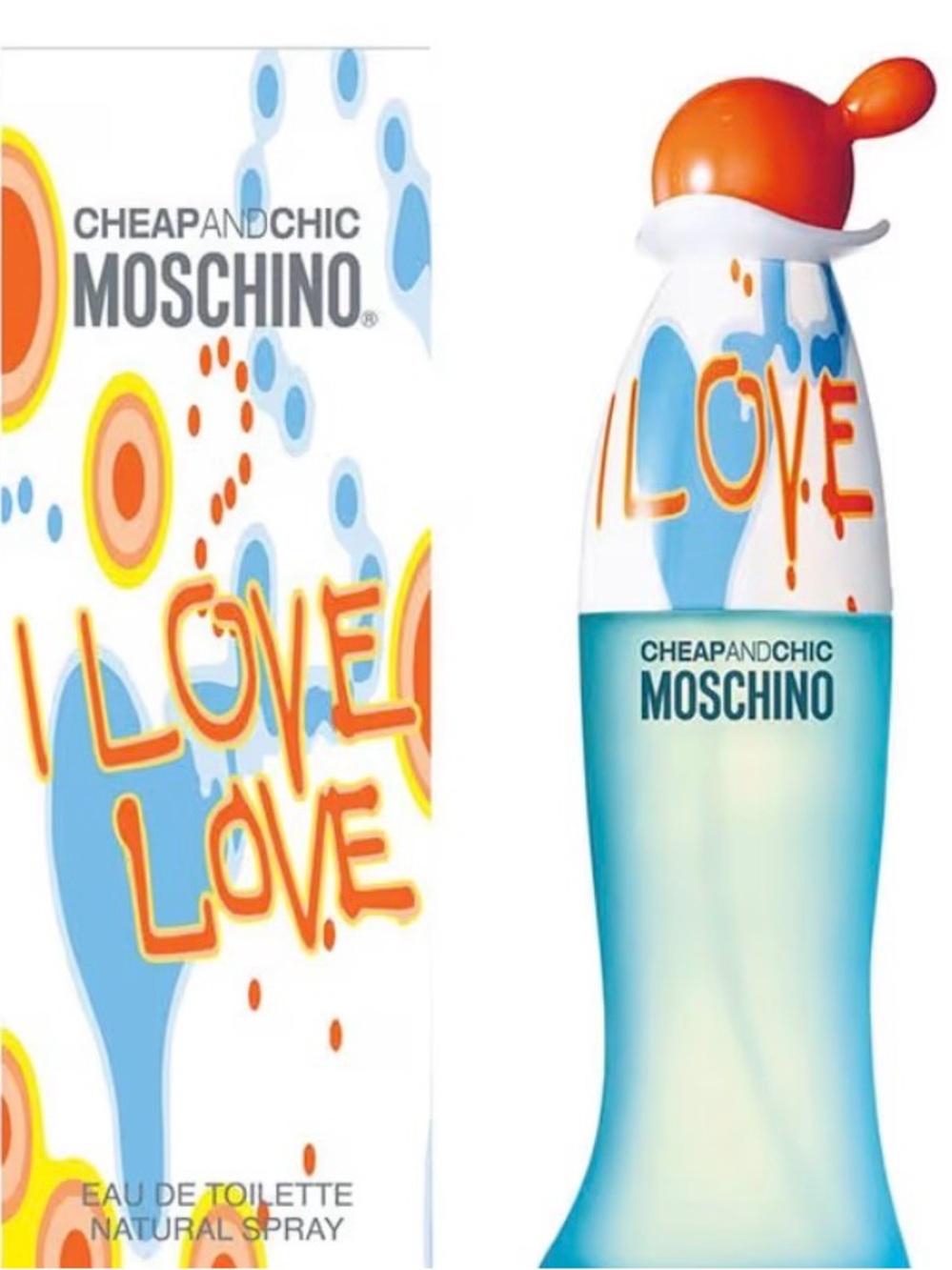 Moschino I Love Love EDT — White with Orange & Blue Accents
